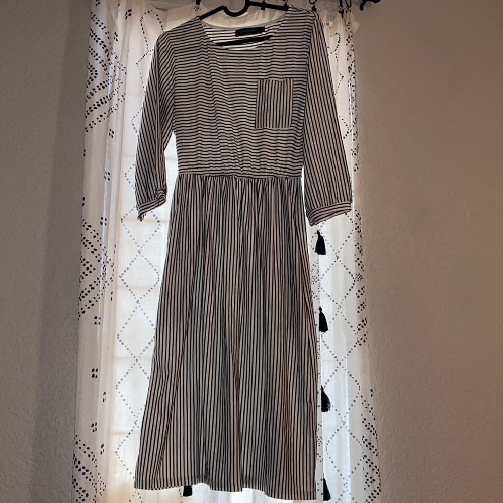 Striped midi dress